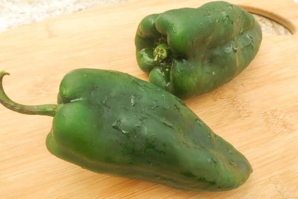 Poblano peppers for Salsa Picante