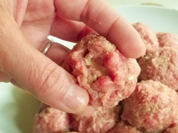 Forming the meatballs-Albondigas en Salsa de Chipotle