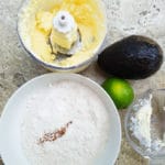Dry ingredients in a bowl for the avocado bread.