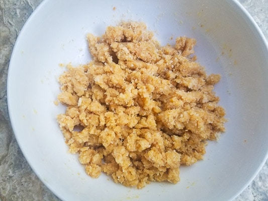 Breadcrumbs with garlic and butter.