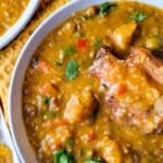 Asopao de Gandules (Pigeon Pea Stew) Pinterest image.