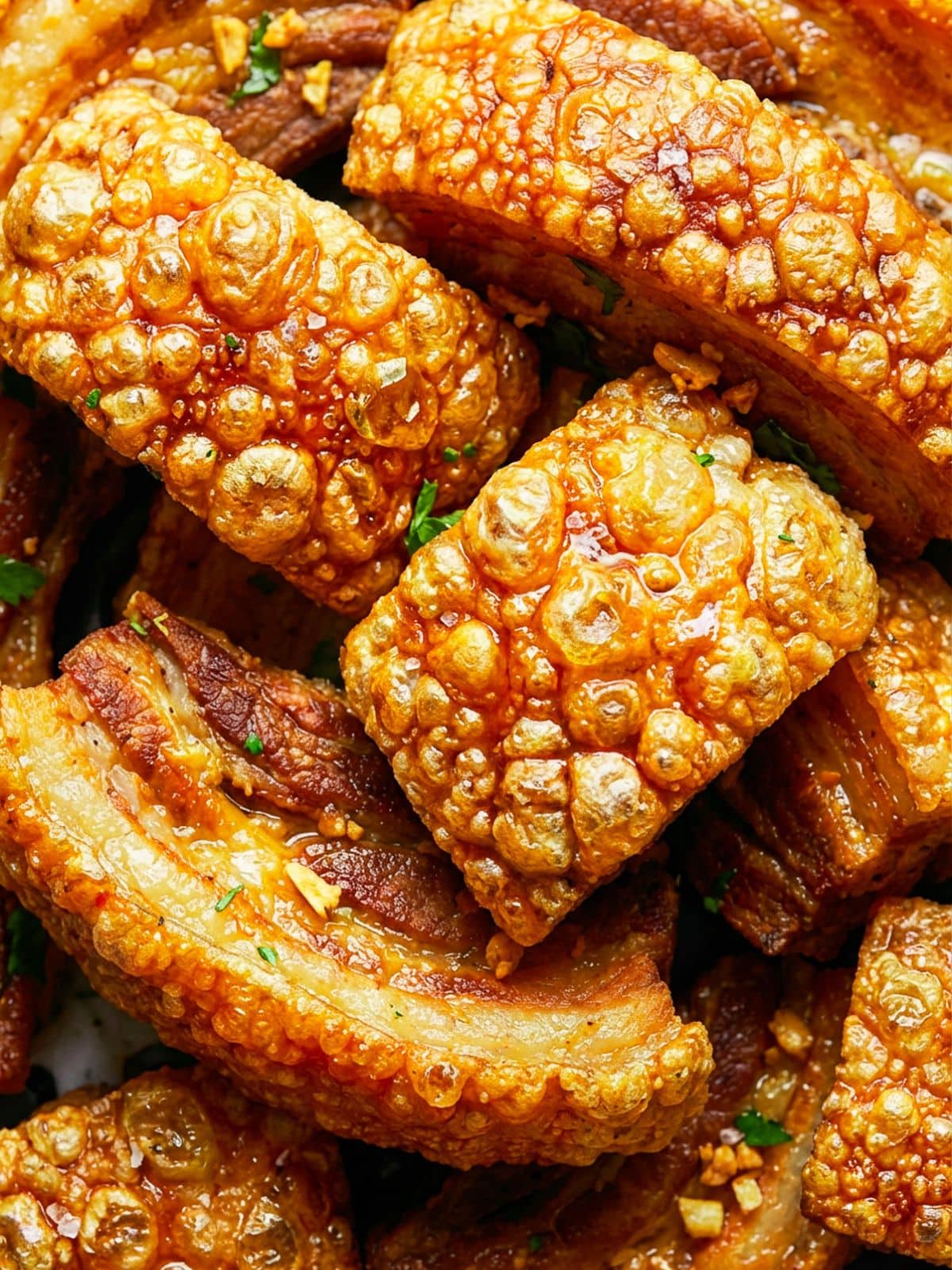 A close up image of chicharrones.