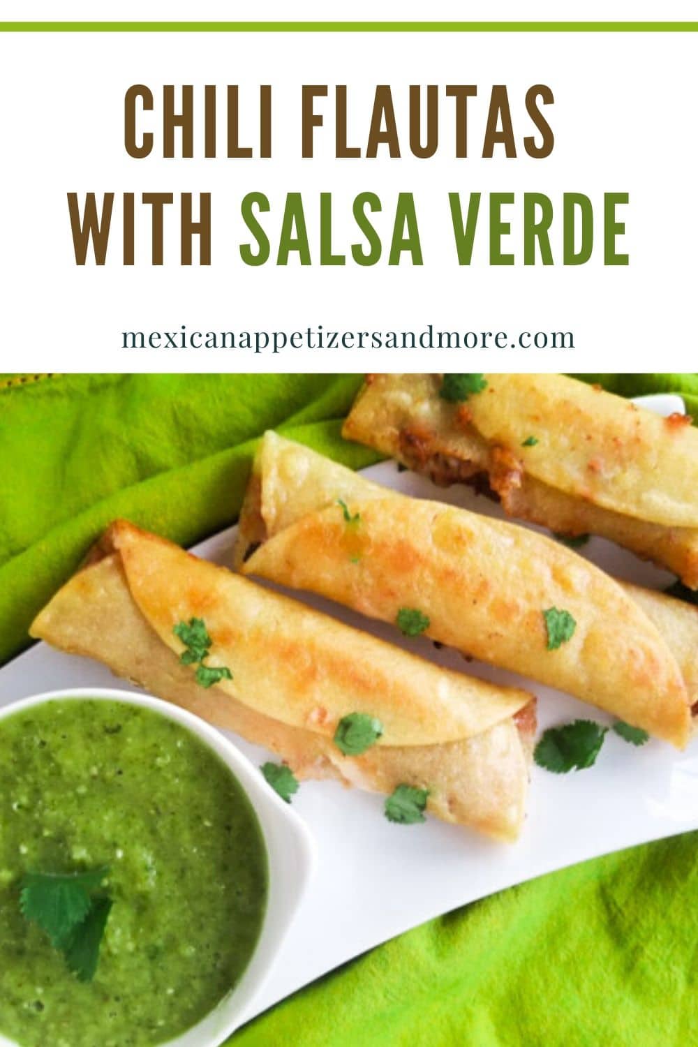 Chili Flautas with Salsa Verde