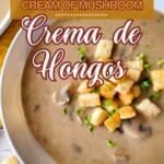 Crema de Hongos Pinterest image.