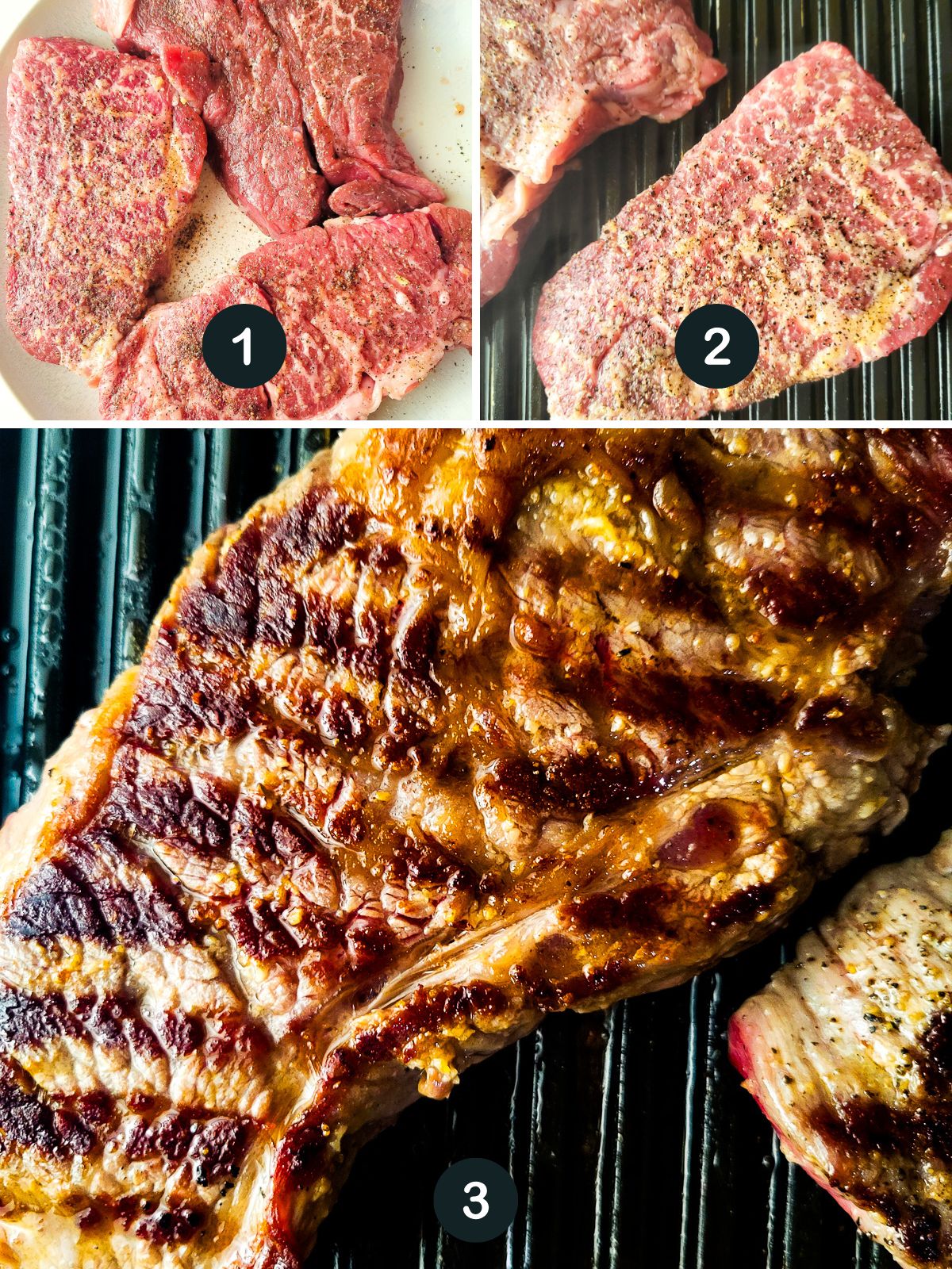 Recipe steps to make Denver steak for both the grill and pan seared.
