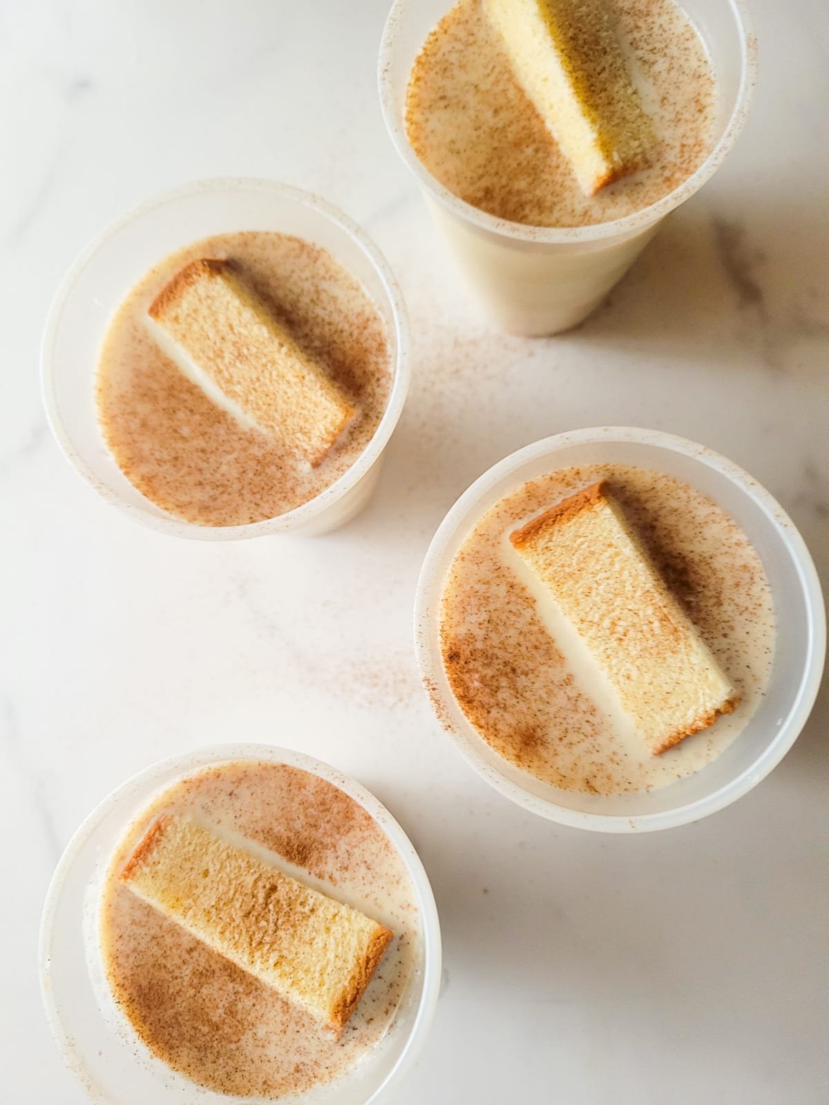 Prepared limbers in plastic cups very to freeze.