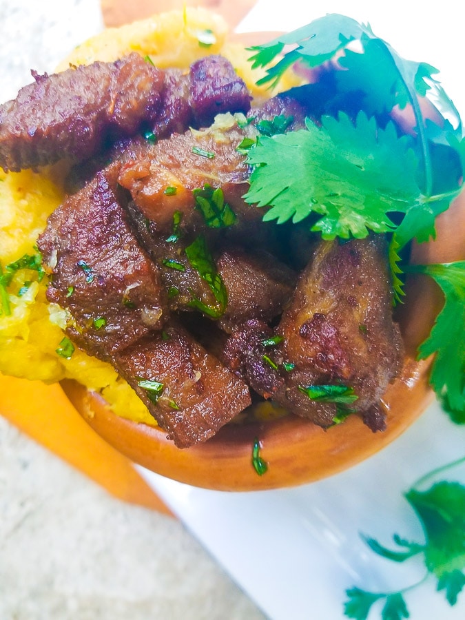 Puerto Rico Kitchen Oven Mitt 2pc  Flag Garita & Carne Frita Con Mofongo Recipe 