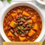 Puerto Rican Habichuelas Guisadas con Calabaza Pinterest image.