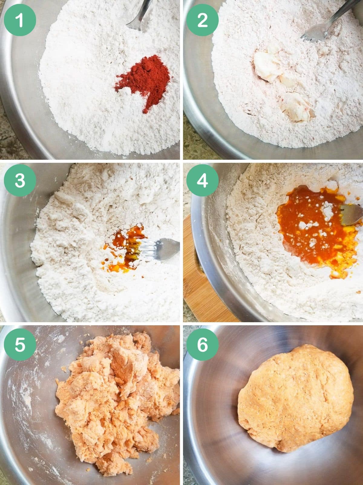 An image collage showing how to make Puerto Rican masa para empanadillas.