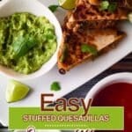 Quesadillas rellenas (stuffed quesadillas) Pinterest image.